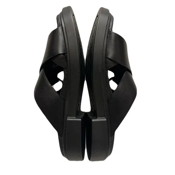 NEW Ecco Womens Size 6-6.5 / 37 Black Leather Ring Metropole Seoul Sandals $140 - Picture 6 of 8